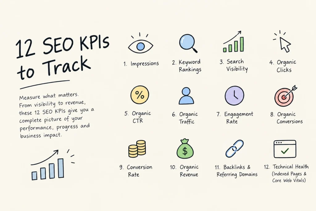 12 SEO KPIs to track for measuring search engine optimization performance and organic growth